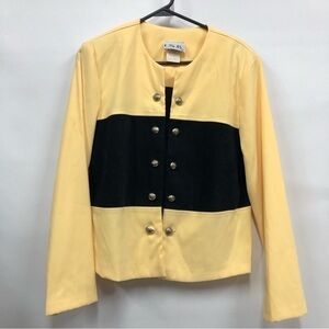 Vintage I.S.B inc. women’s blazer suit jacket yellow & black button down